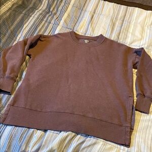 Aerie Brown Crewneck Sweater Relaxed Fit